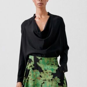 Zero + Maria Cornejo Silk Black Blouse